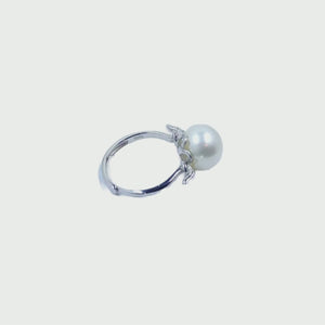 Sterling silver 11mm Cultured Swan Pearl Ring