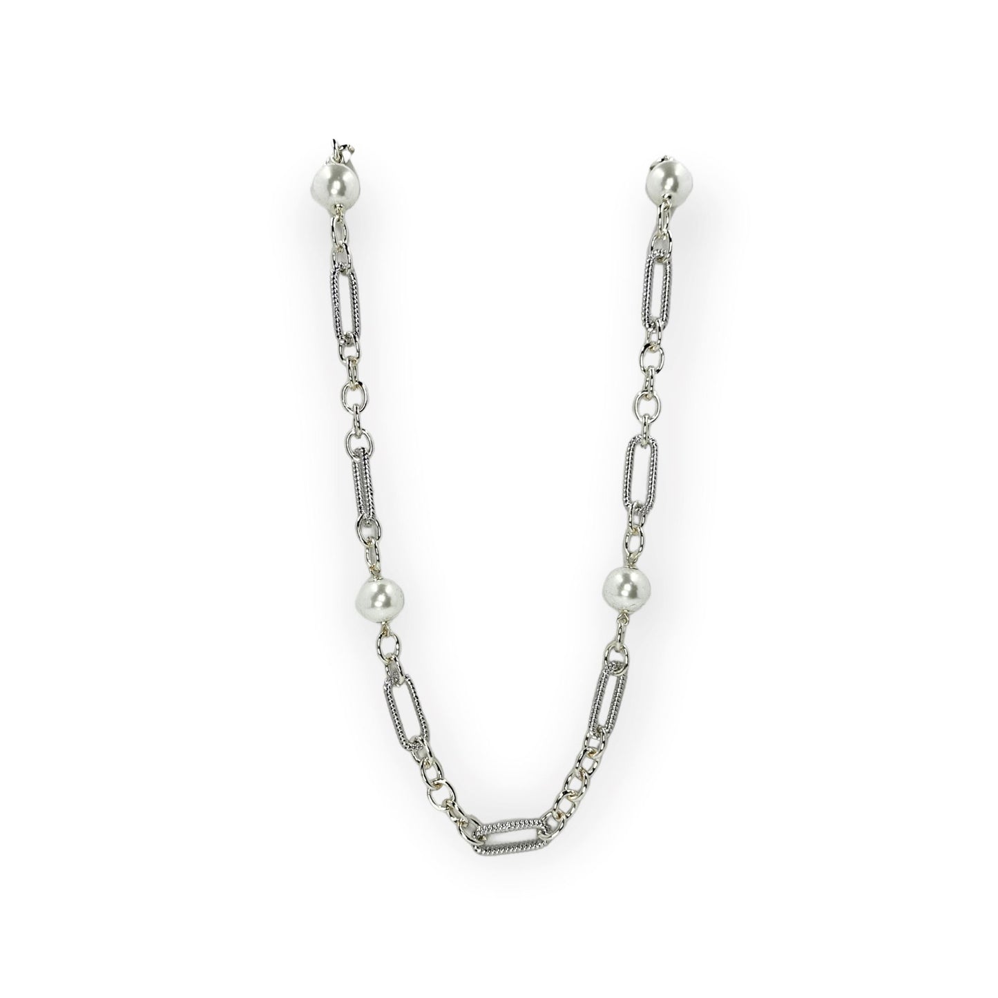 Agatha Link Chain Pearl Necklace Necklaces Trendzio 