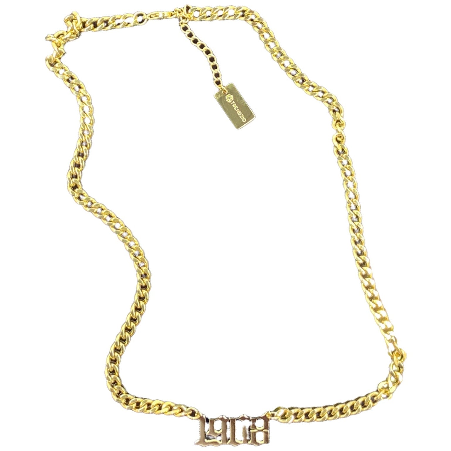 AKA 1908 Gold Number Necklace Necklaces Trendzio 
