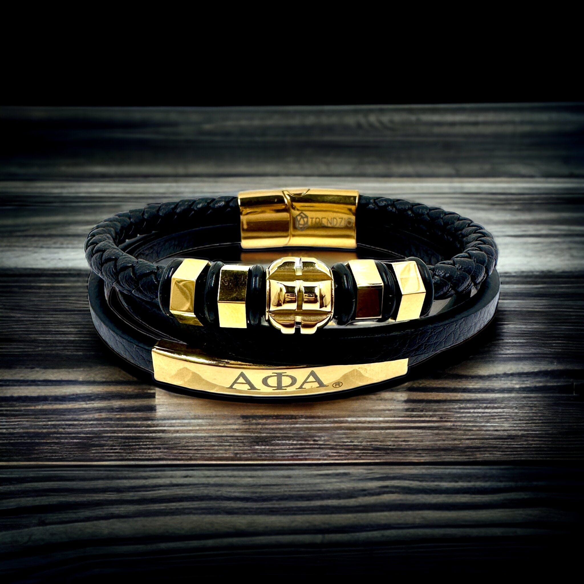 Omega psi phi top leather bracelet