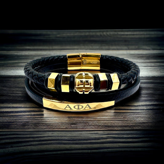 Alpha Phi Alpha Custom Leather Bracelet Bracelets Trendzio Jewelry 