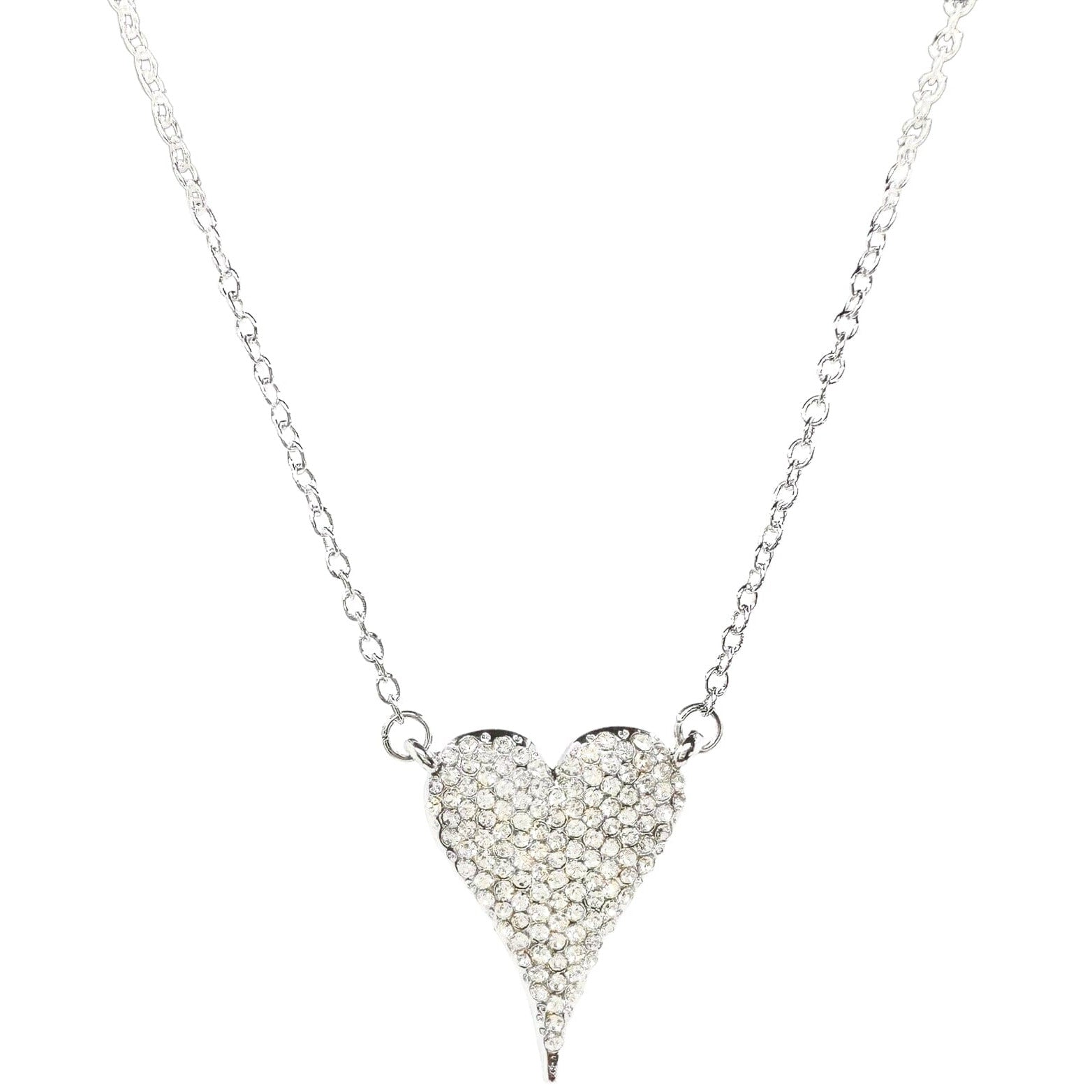 Amara Heart Diamond Necklace Necklaces Trendzio Silver 