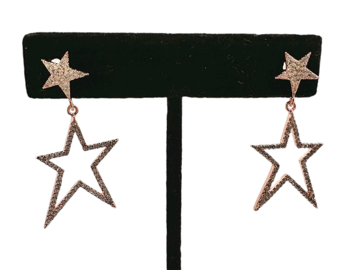 Astra Double Drop Rose Gold Earrings Earrings Trendzio Jewelry 