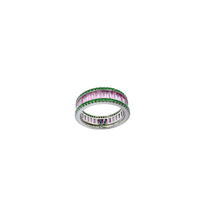 Audrey Pink and Green CZ Infinity Ring Rings TRENDZIO 