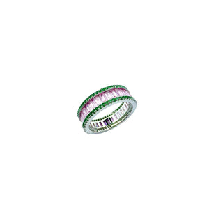 Audrey Pink and Green CZ Infinity Ring Rings TRENDZIO 6 
