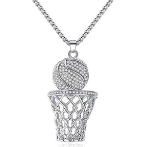 Basketballer CZ Necklace Necklaces TRENDZIO Silver 