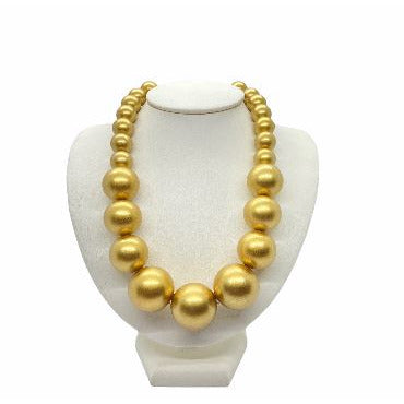 Beautiful Graduated Bead Choker Statement Necklace necklace Trendzio Gold 