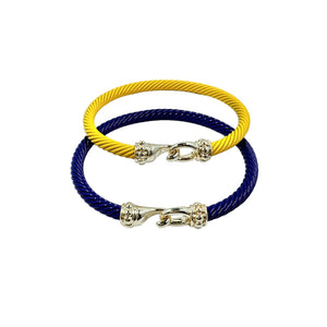 Bella Cable Gold Hook Bracelet Blue and Yellow Bracelets TRENDZIO 