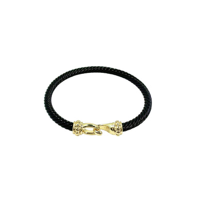 Bella Cable Gold Hook Bracelet Bracelets TRENDZIO Black 