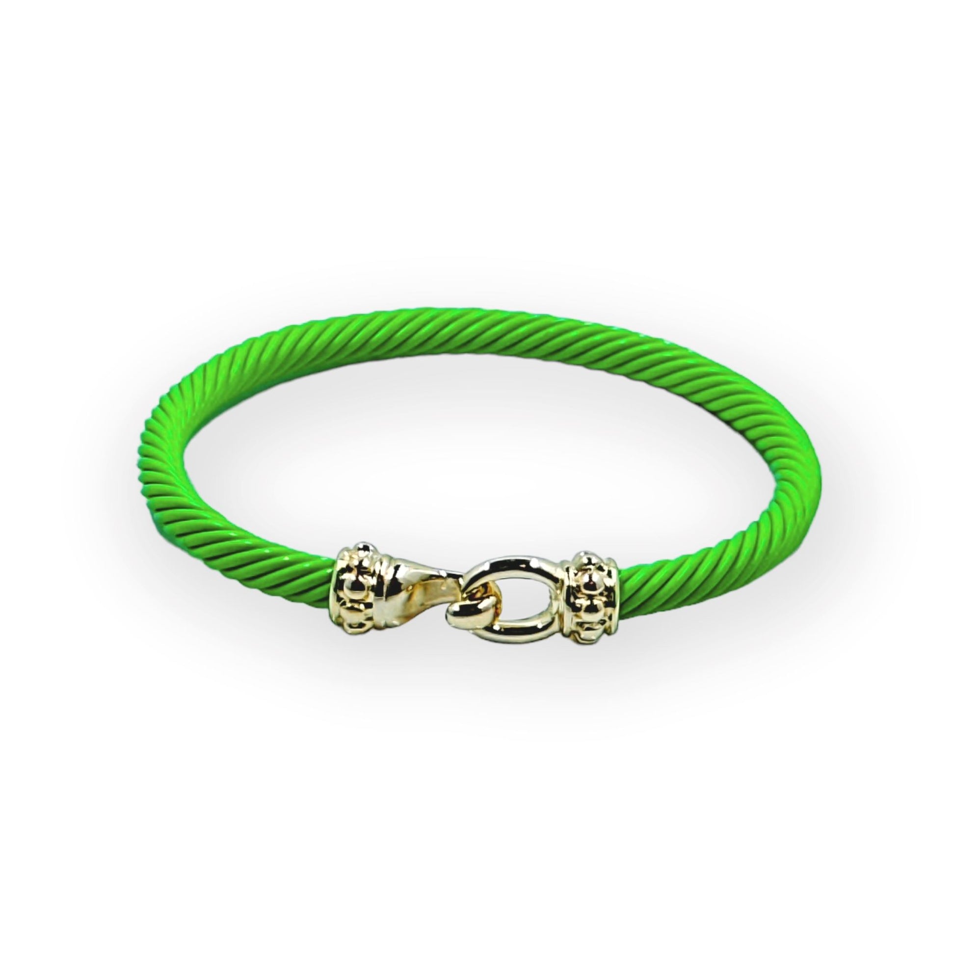 Bella Cable Gold Hook Bracelet Bracelets TRENDZIO Green 
