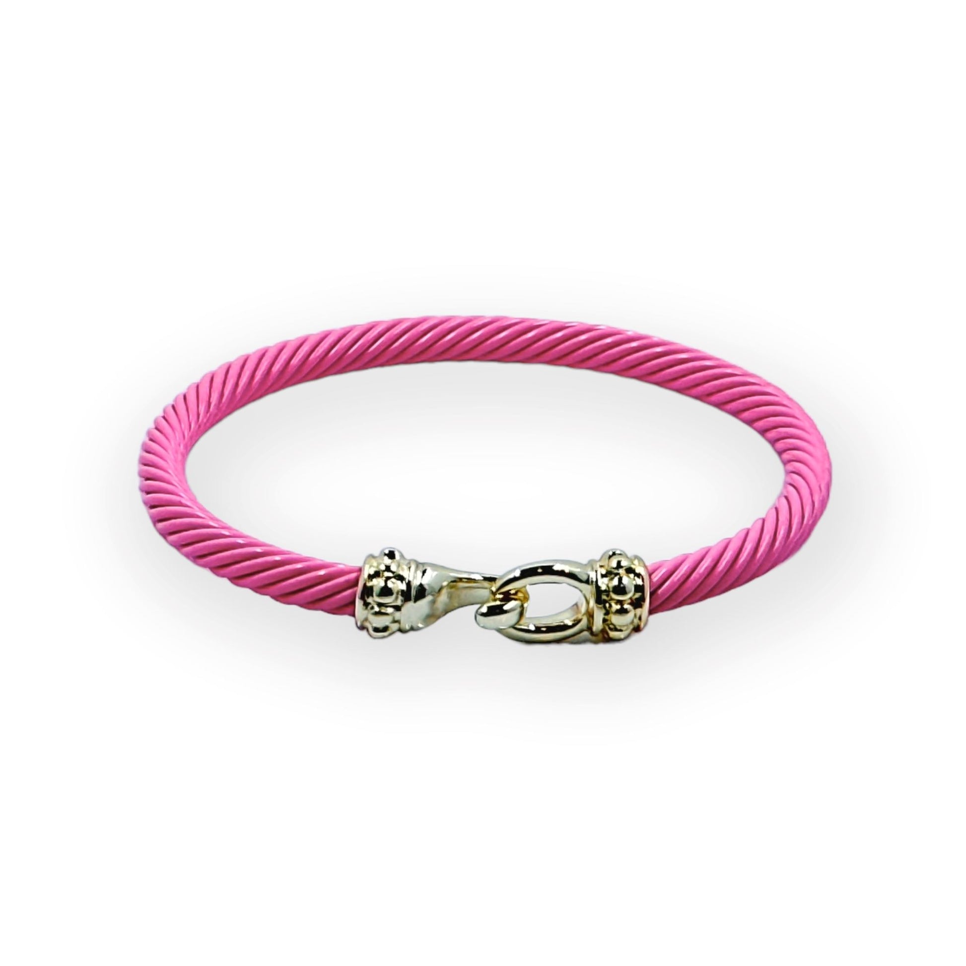 Bella Cable Gold Hook Bracelet Bracelets TRENDZIO Pink 