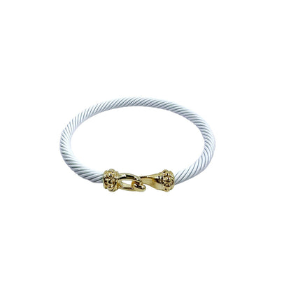 Bella Cable Gold Hook Bracelet Bracelets TRENDZIO White 