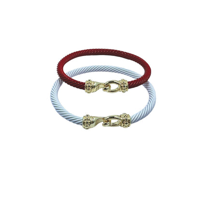 Bella Cable Gold Hook Bracelet Red and White Bracelets TRENDZIO 