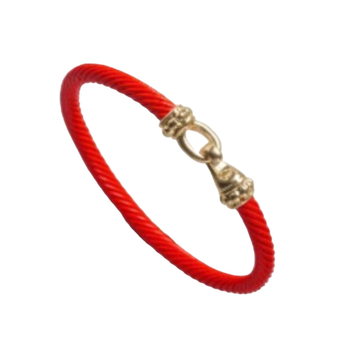 Bella Cable Gold Hook Bracelet Red and White Bracelets TRENDZIO Red 
