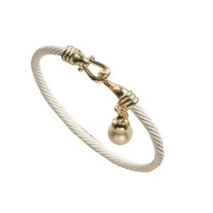 Bella Pearl Cuff Bangle Bracelet Red and White Bracelets TRENDZIO White 