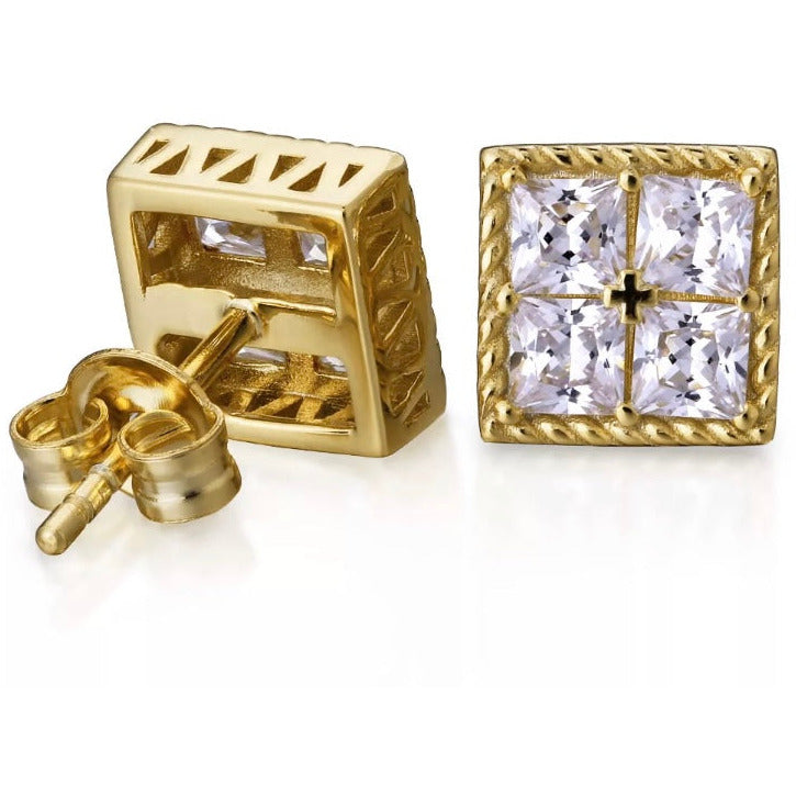 Biaggio Men Stud Diamond Earrings Earrings Trendzio Gold 