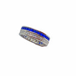 Blue Sapphire and White CZ Eternity Ring Rings TRENDZIO 