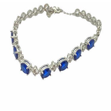 Blue Sapphire Sterling Silver Bracelet Bracelets Trendzio 