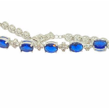 Blue Sapphire Sterling Silver Bracelet Bracelets Trendzio 