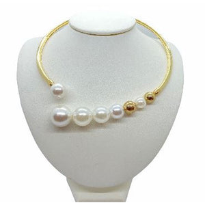 Choker Necklace with Graduated Pearls necklace Trendzio Gold 