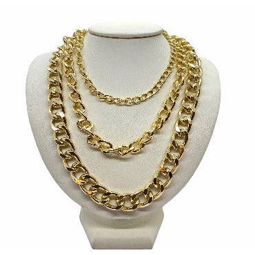 Chunky Chain Link 3 pcs Statement Necklace necklace Trendzio Gold 