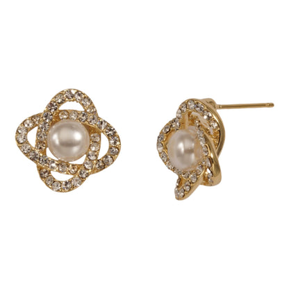 Cici Pave Pearl Earrings Earrings Trendzio 