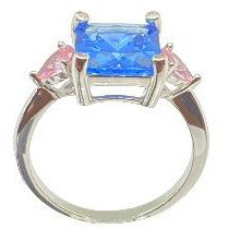 Classic Light Blue Sapphire With Pink Sapphire Side Stones Rings Trendzio 6 