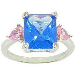 Classic Light Blue Sapphire With Pink Sapphire Side Stones Rings Trendzio 6 