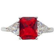 Classic Ruby Red Cubic Zirconia Ring Rings Trendzio 
