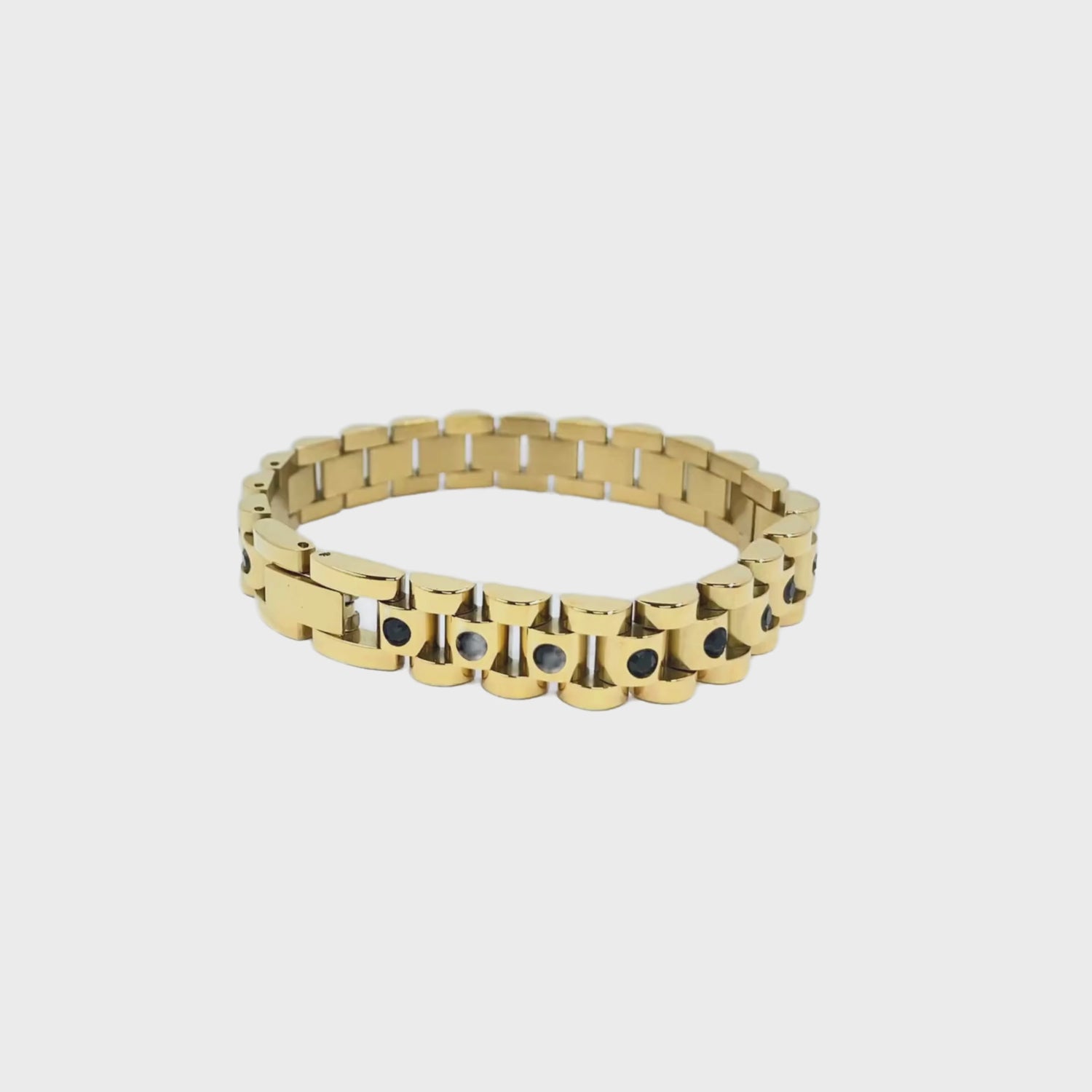 Ostrada Gold and Emerald Green CZ Bracelet
