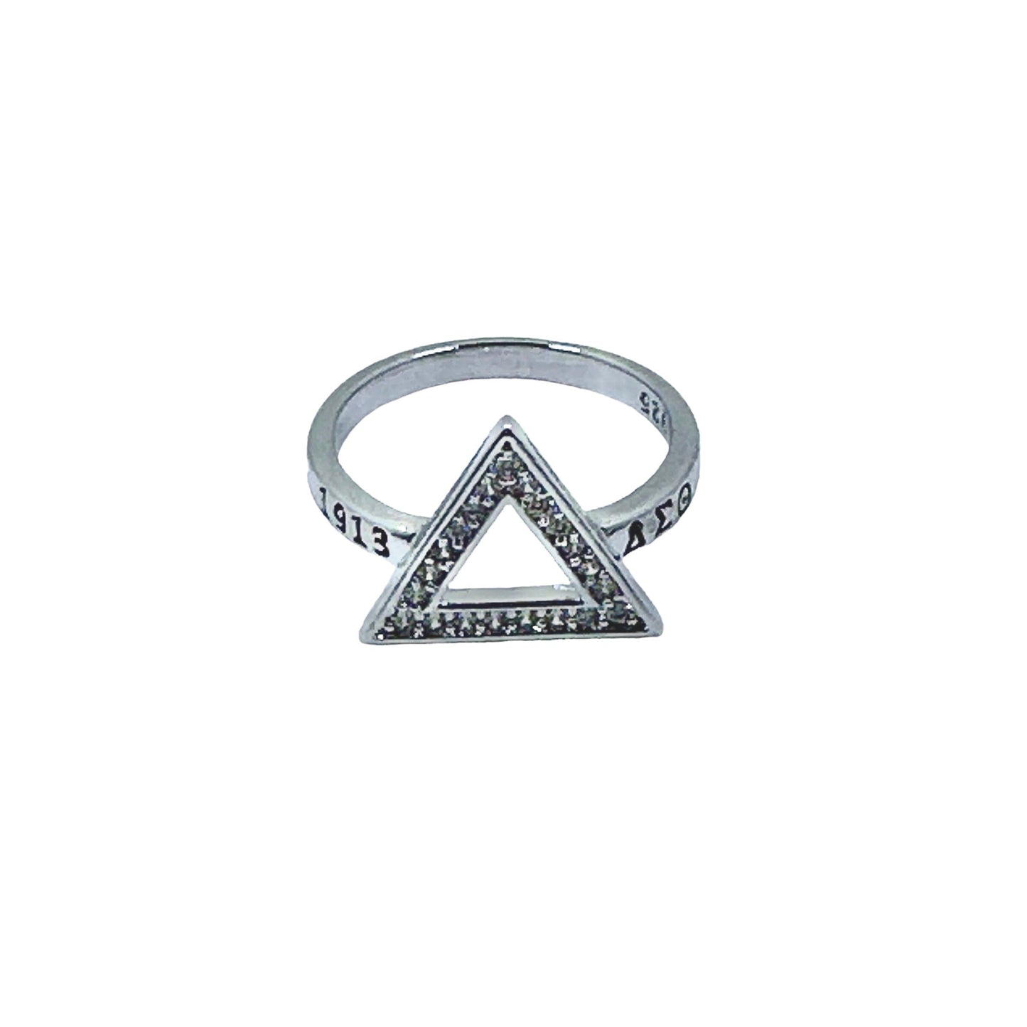 Delta Sigma Theta Sterling Silver Triangle Ring Rings Trendzio 