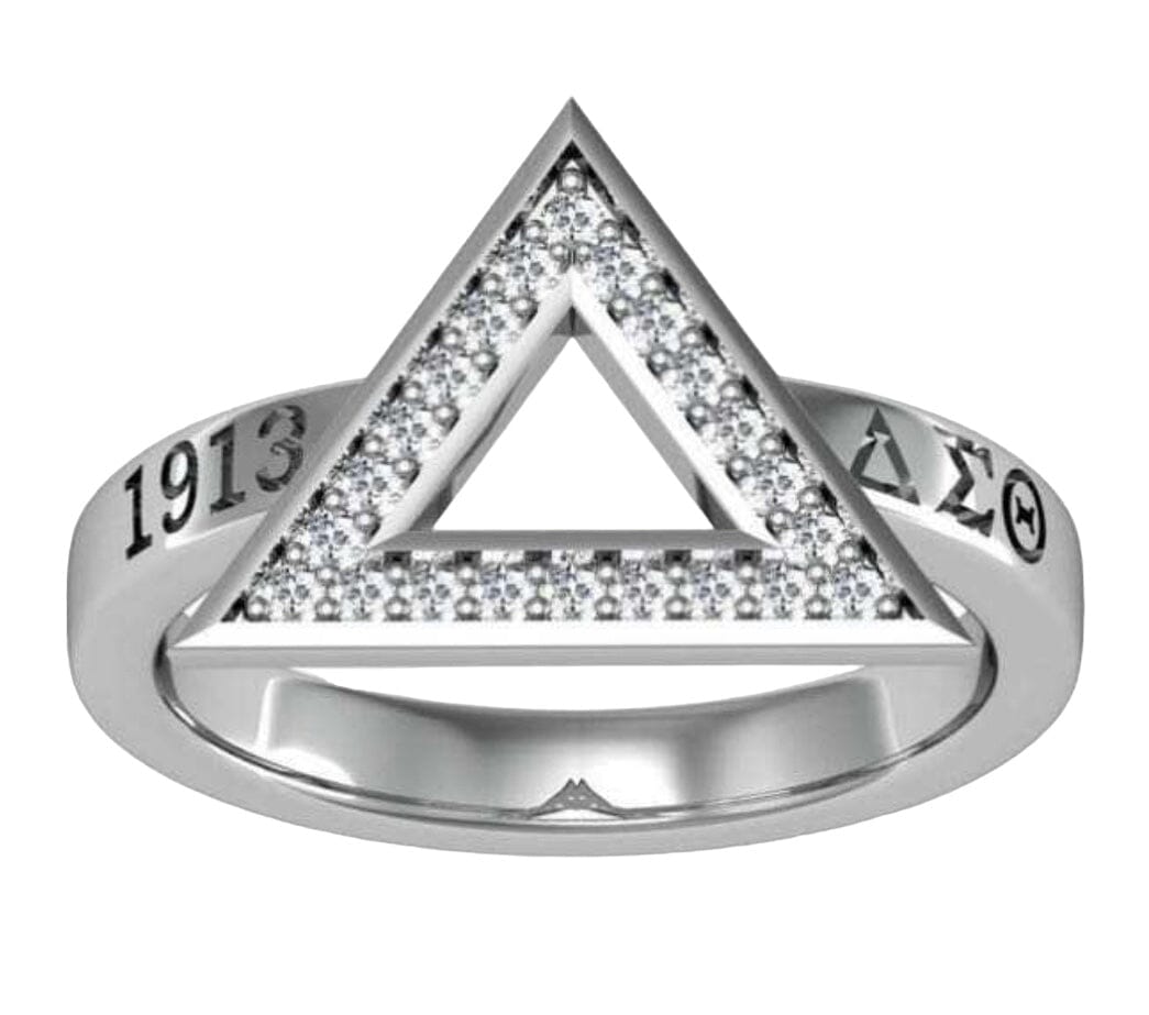 Delta Sigma Theta Sterling Silver Triangle Ring Rings Trendzio 
