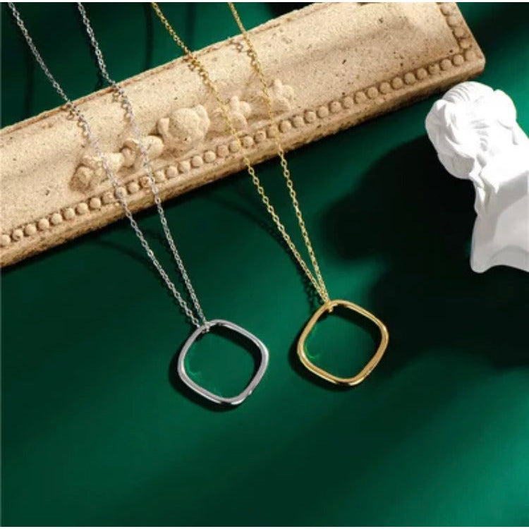 Ethos Sterling Silver Geometric Circle Minimalist Necklace Necklaces TRENDZIO 