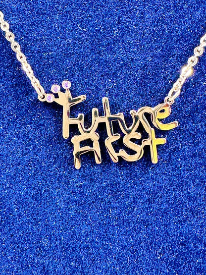 Future First Gold Necklace Necklaces Trendzio Jewelry Pink Sapphire CZ 