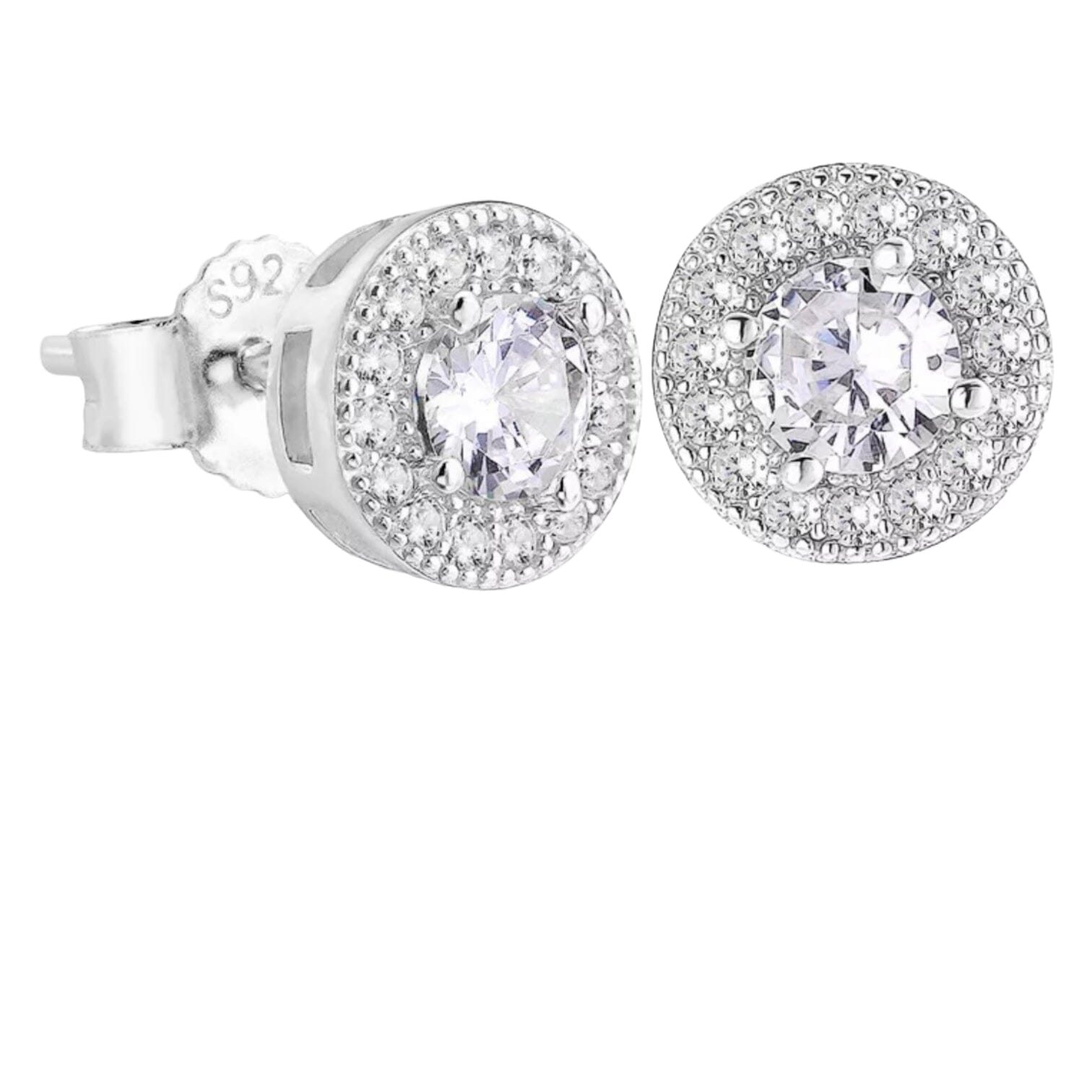 Giovani Men Stud Diamond Earrings Earrings Trendzio Silver 