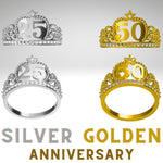 Golden Silver Anniversary Rings Rings TRENDZIO 