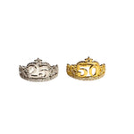 Golden Silver Anniversary Rings Rings TRENDZIO 