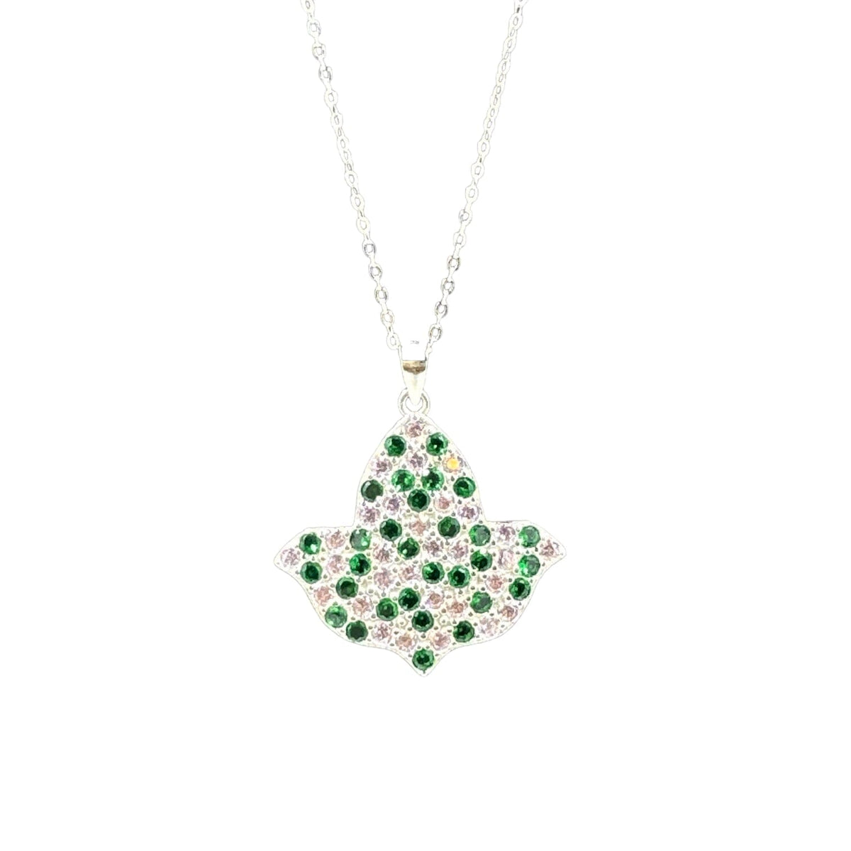 Ivy Leaf Pink and Green CZ Diamond Necklace Necklaces TRENDZIO 
