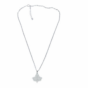 Ivy Leaf Silver Necklace Encrusted with CZ Diamonds or Pearls necklace TRENDZIO 