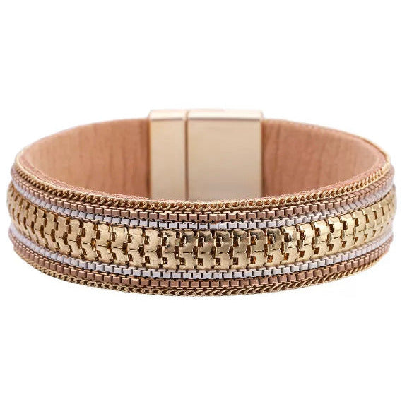 Jackie Boho Multilayer Leather Wrap Bracelet Bracelets Trendzio Gold 