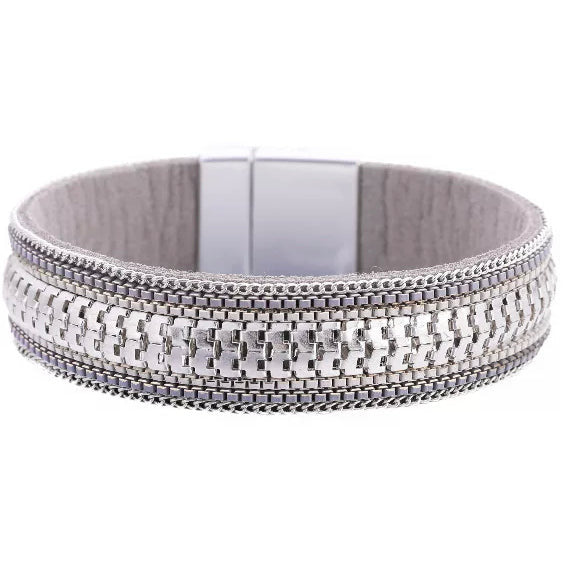 Jackie Boho Multilayer Leather Wrap Bracelet Bracelets Trendzio Silver 