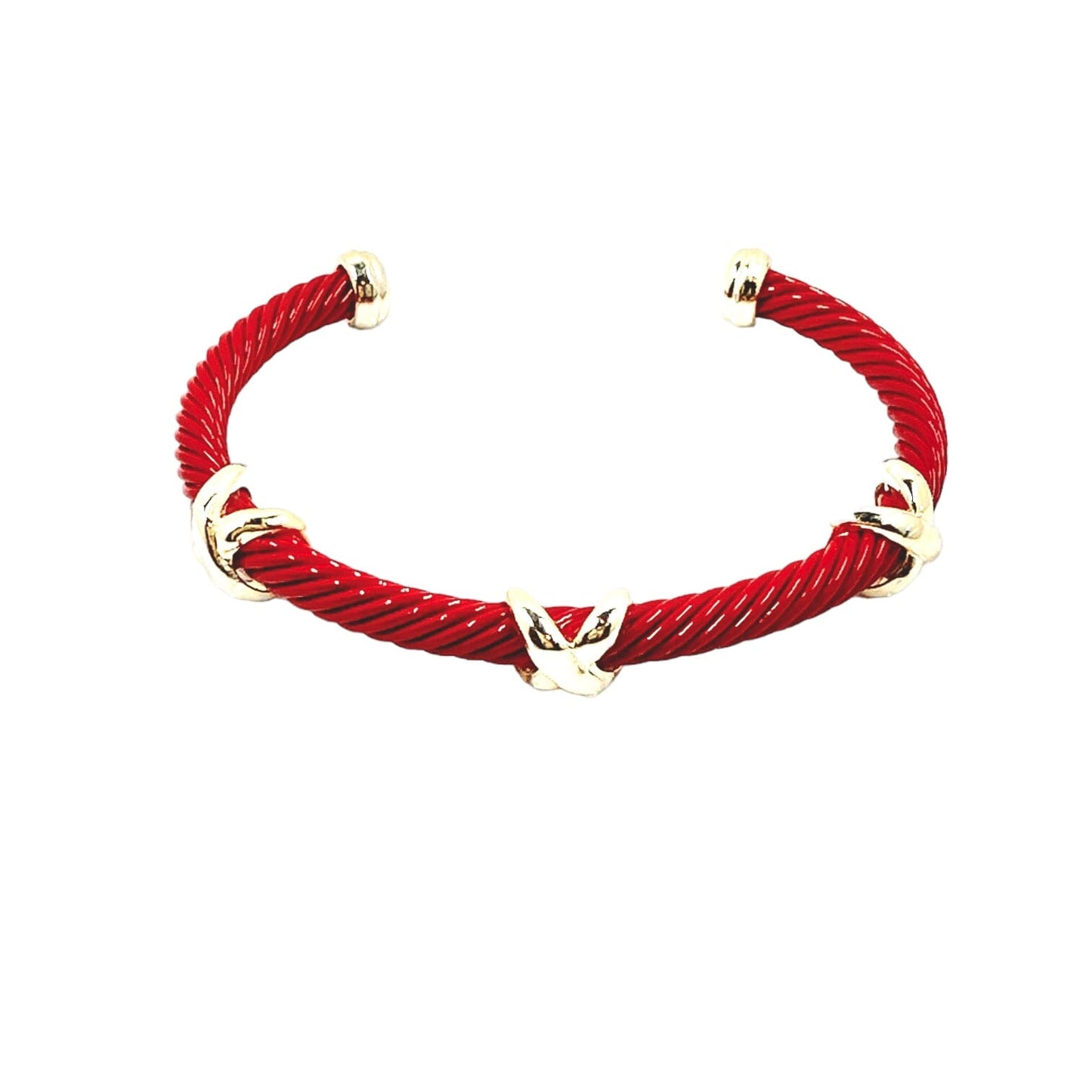 Keely Cable Gold 3X Bracelet Bracelets TRENDZIO Red 