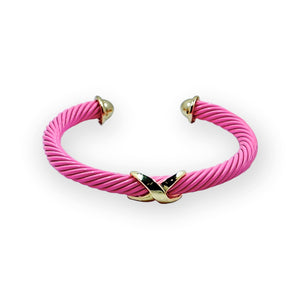 Keely Cable Gold X Bracelet Bracelets TRENDZIO Pink 