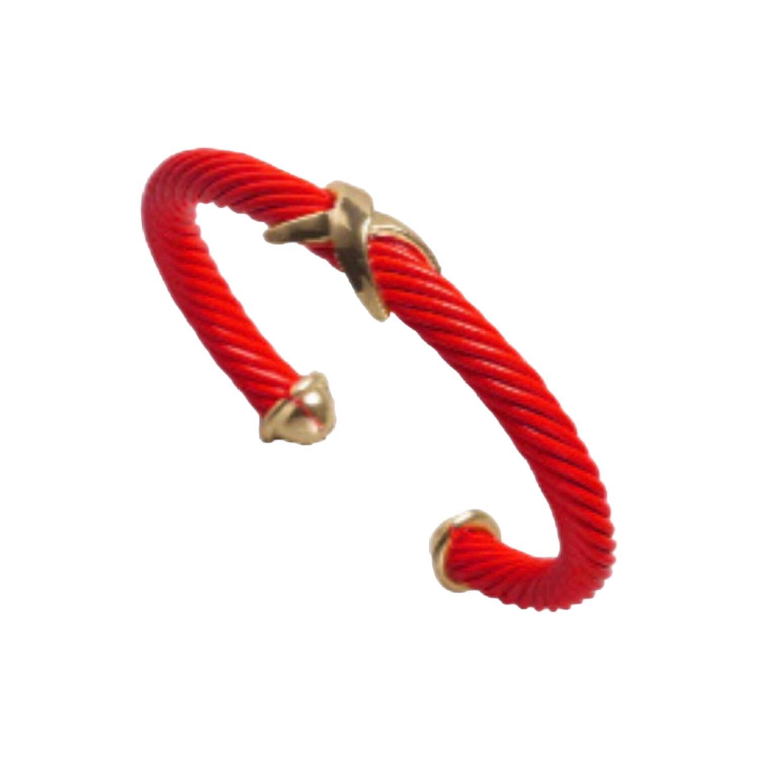 Keely Cable Gold X Bracelet Red and White Bracelets TRENDZIO Red 