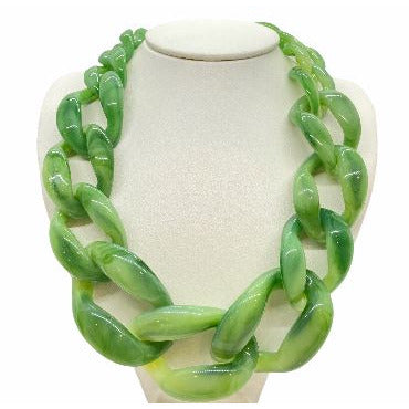 Large Acrylic Statement Link Necklace necklace Trendzio Green 