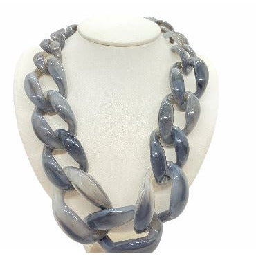 Large Acrylic Statement Link Necklace necklace Trendzio Grey 