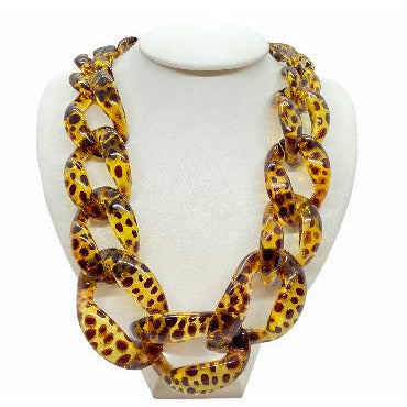 Large Acrylic Statement Link Necklace necklace Trendzio Leopard Print 