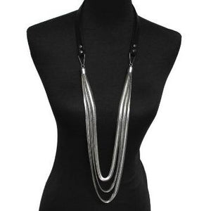 Leather and Gold Chain Multi Layered Necklace necklace Trendzio 