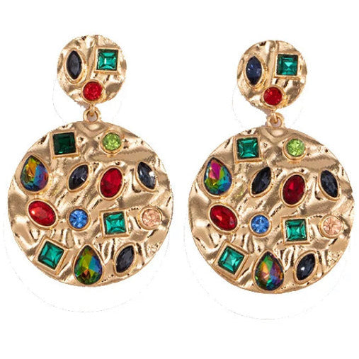 Lia Gemstone Gold Dangle Earrings TRENDZIO 