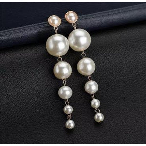 Long Dangle Pearl Earrings Earrings Trendzio 